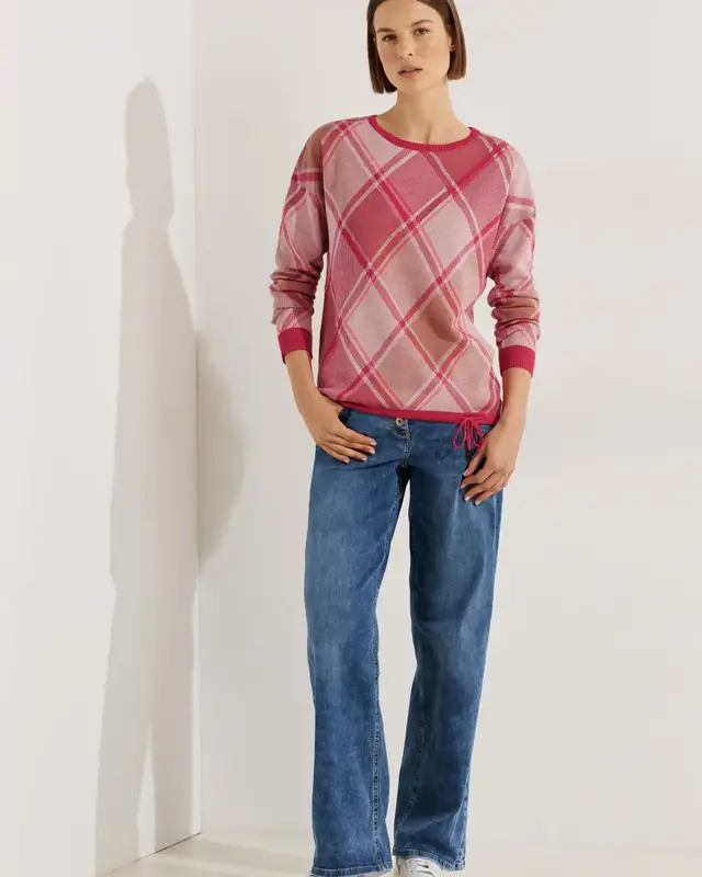 Cecil Jacquard Knit Jumper - Cosy Coral