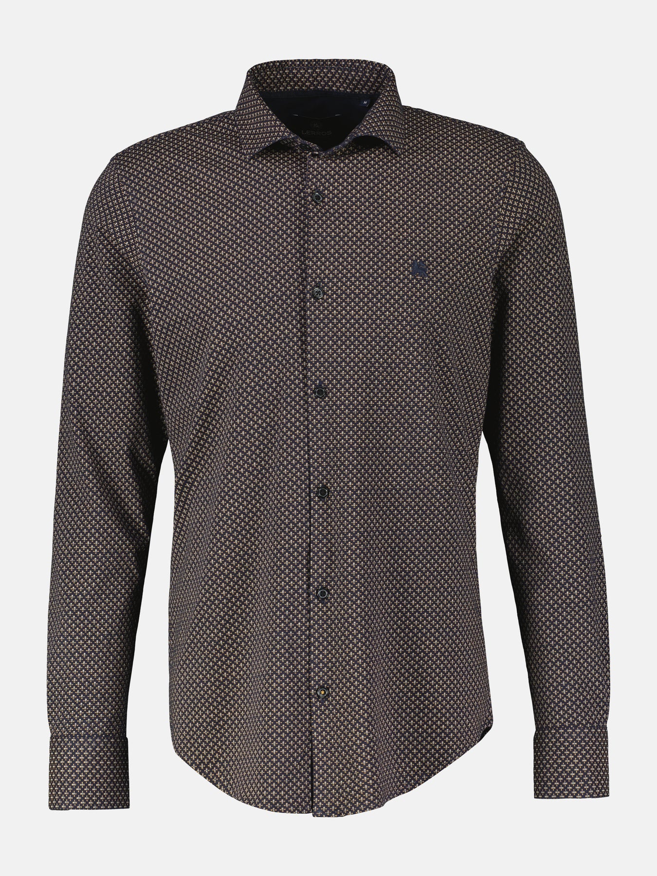 Lerros Jersey Longsleeve AOP Print Shirt - Classic Navy