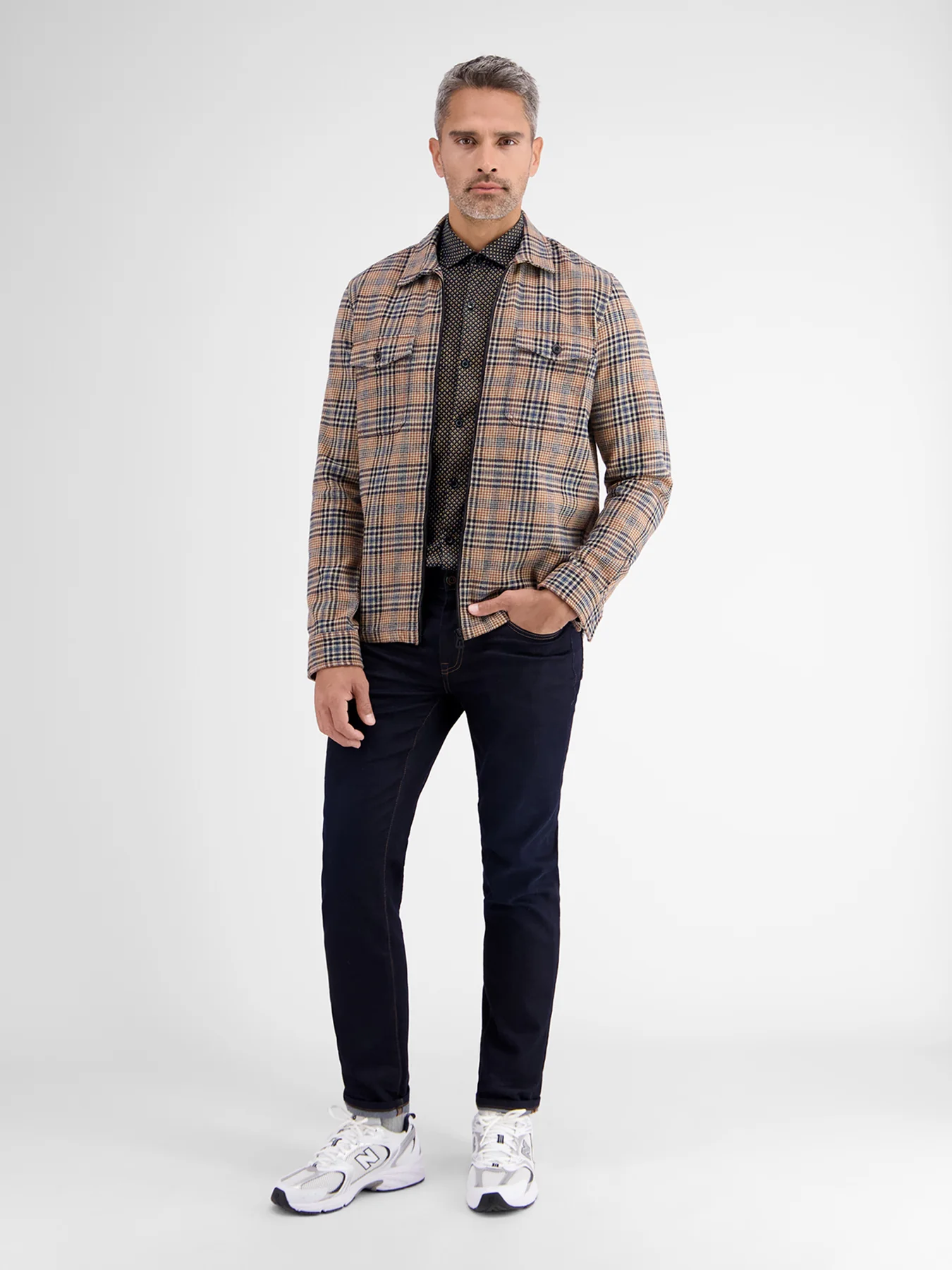 Lerros Jersey Longsleeve AOP Print Shirt - Classic Navy