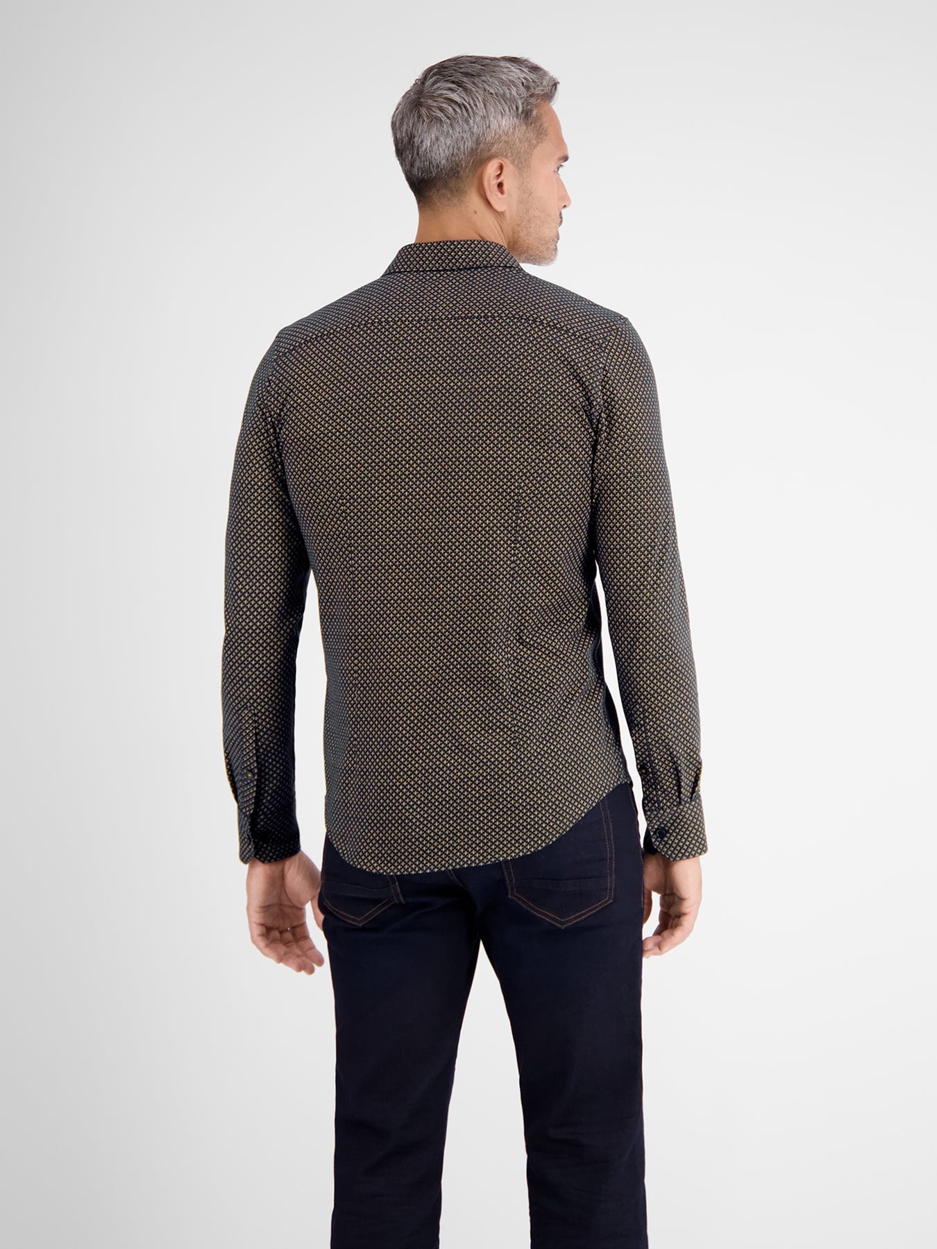 Lerros Jersey Longsleeve AOP Print Shirt - Classic Navy