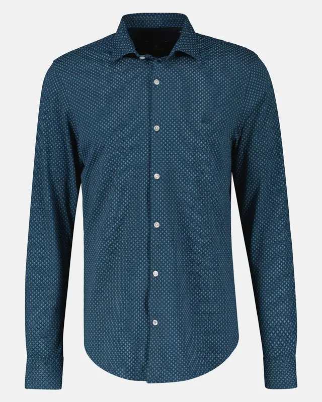 Lerros Jersey Longsleeve AOP Print Shirt - Deep Blue