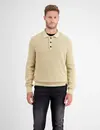 Lerros Gestricktes Polo mit langen Ärmeln - Light Beige Melange