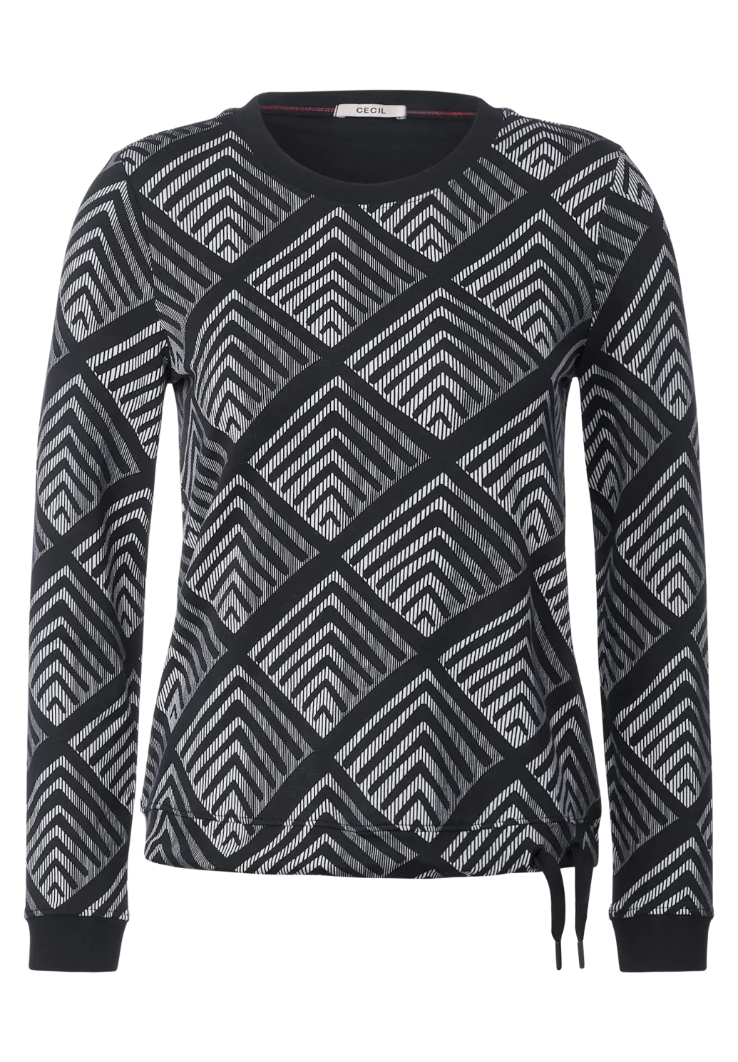 CECIL Shirt mit Grafikprint - Cotton | - Black Blues