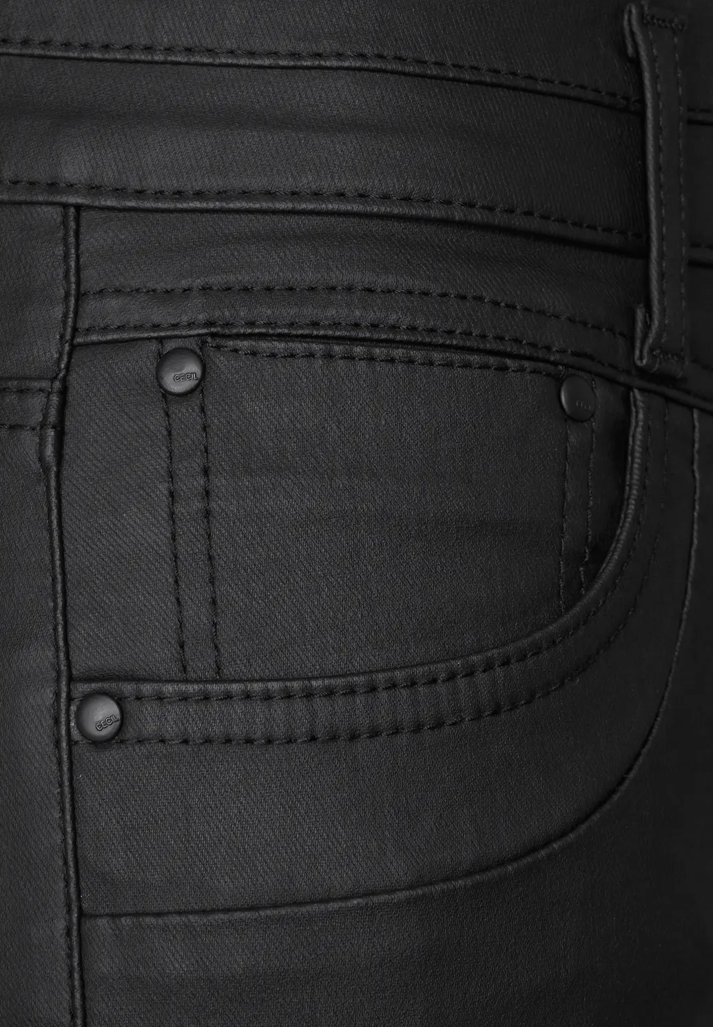 Cecil Coating Pants Scarlett - Black