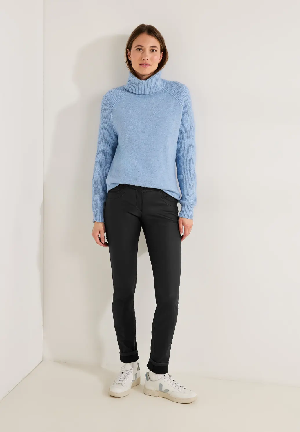 Cecil Coating Pants Scarlett - Black