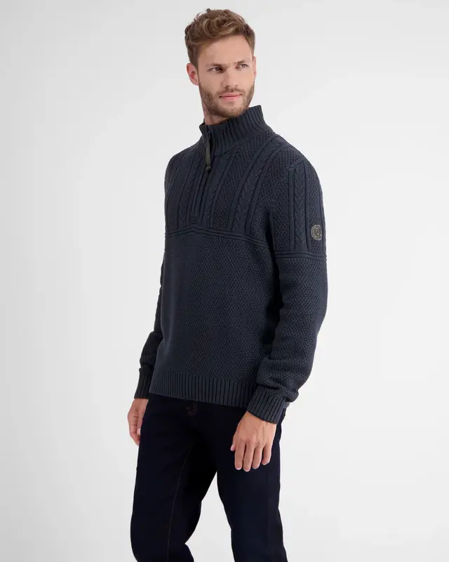 Lerros Knit Jumper in Patternmix - Classic Navy