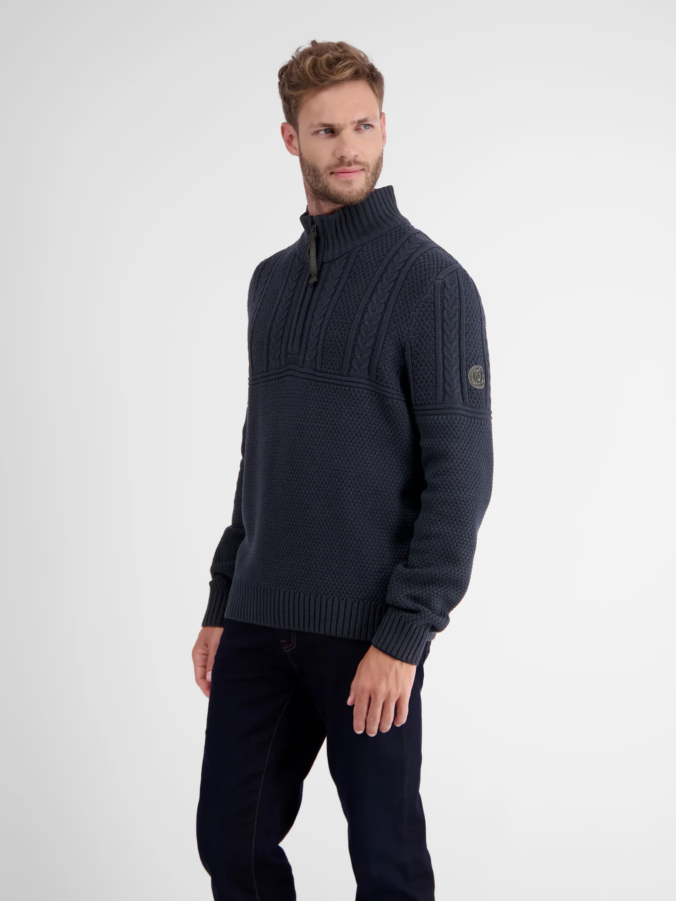 Lerros Knit Jumper in Patternmix - Classic Navy