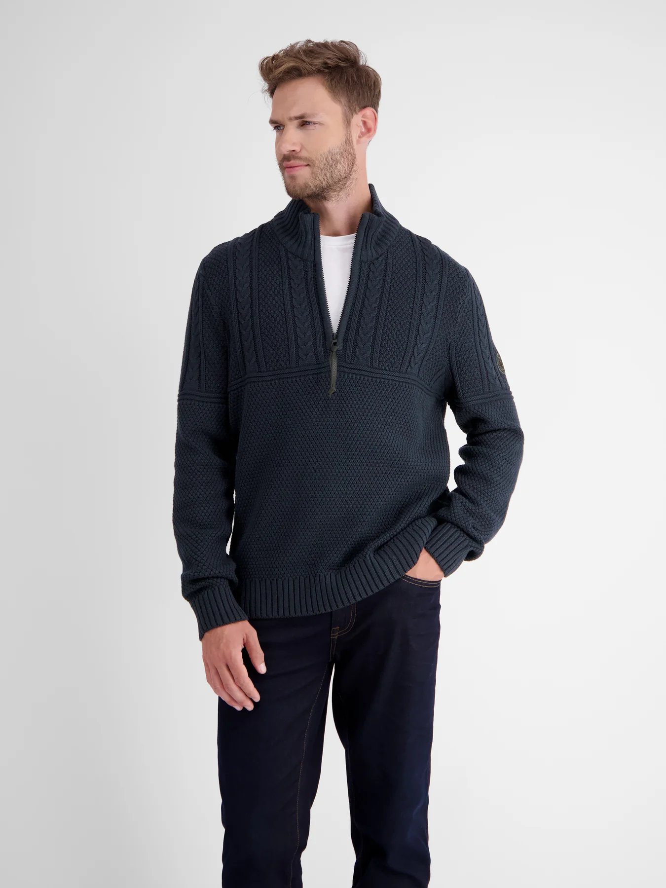 Lerros Knit Jumper in Patternmix - Classic Navy