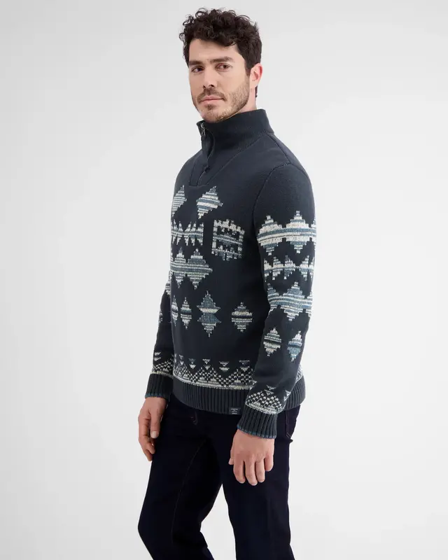 Lerros Jacquard Jumper - Classic Navy
