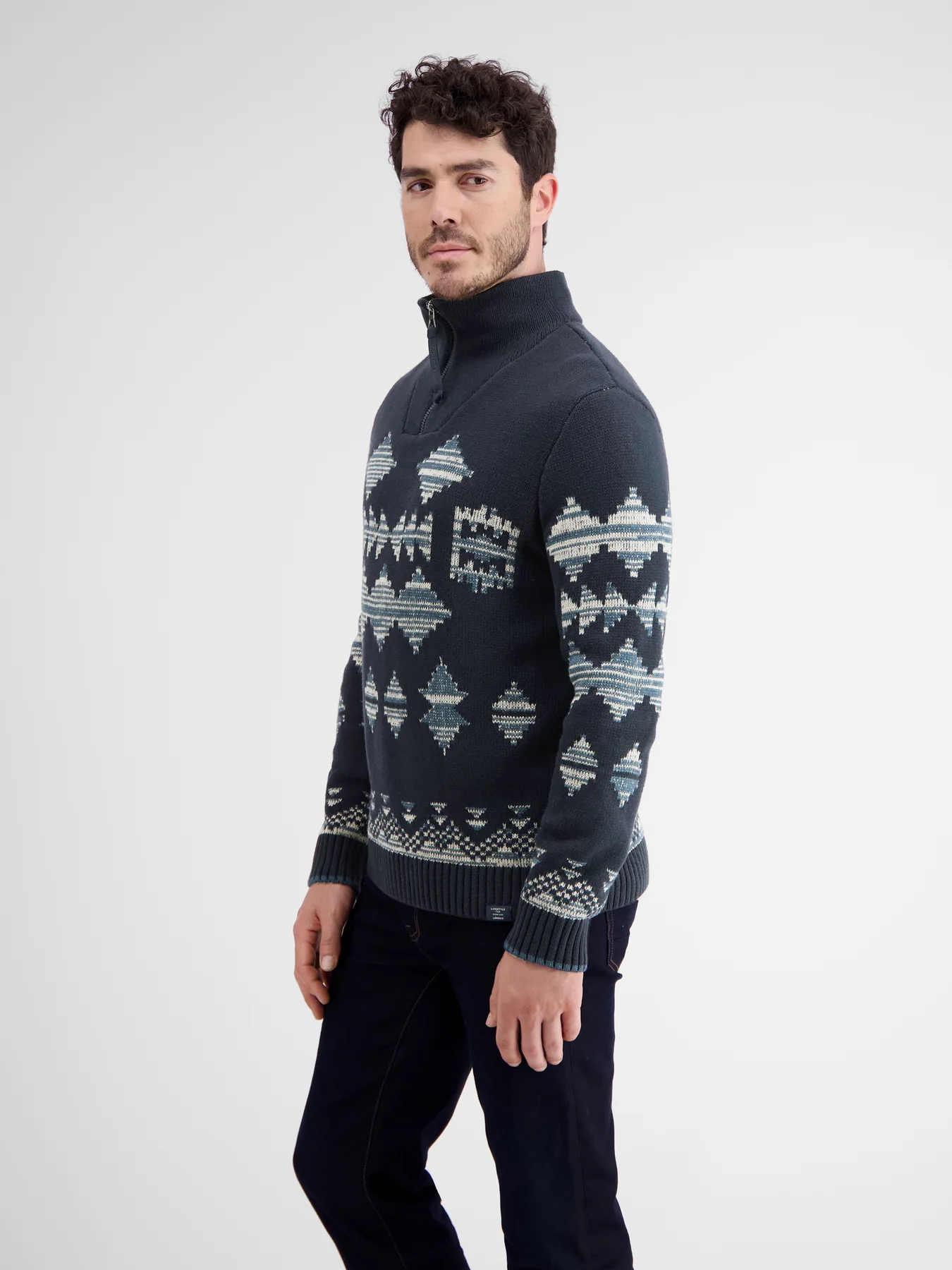Lerros Jacquard Pullover - Classic Navy