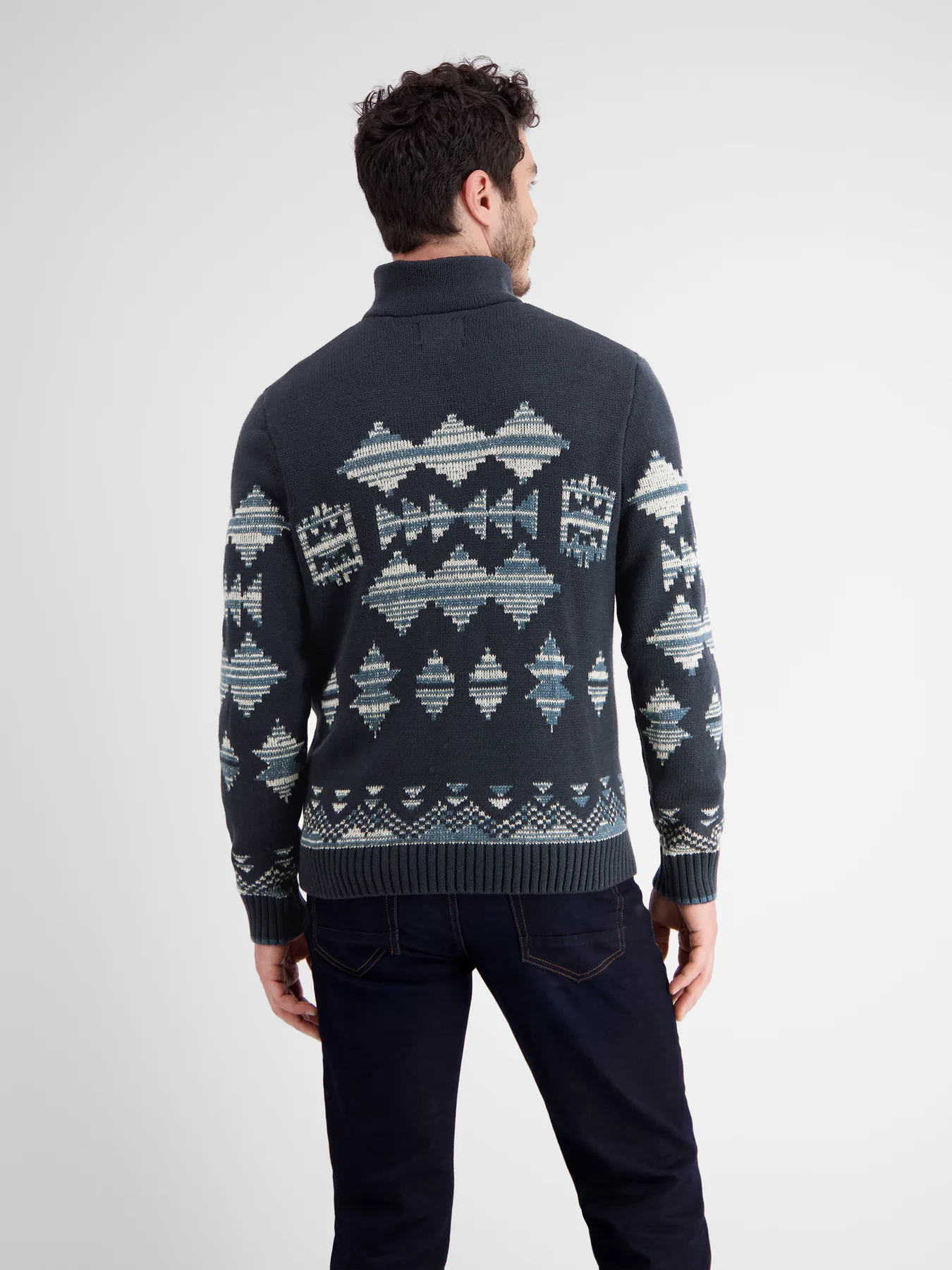 Lerros Jacquard Pullover - Classic Navy