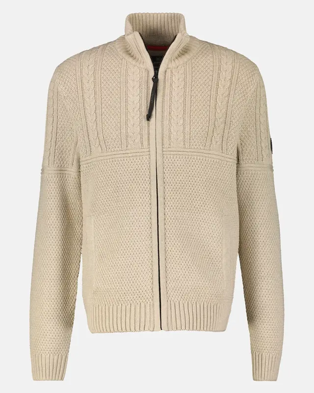Lerros Patternmix Cardigan - Tender Beige Melange