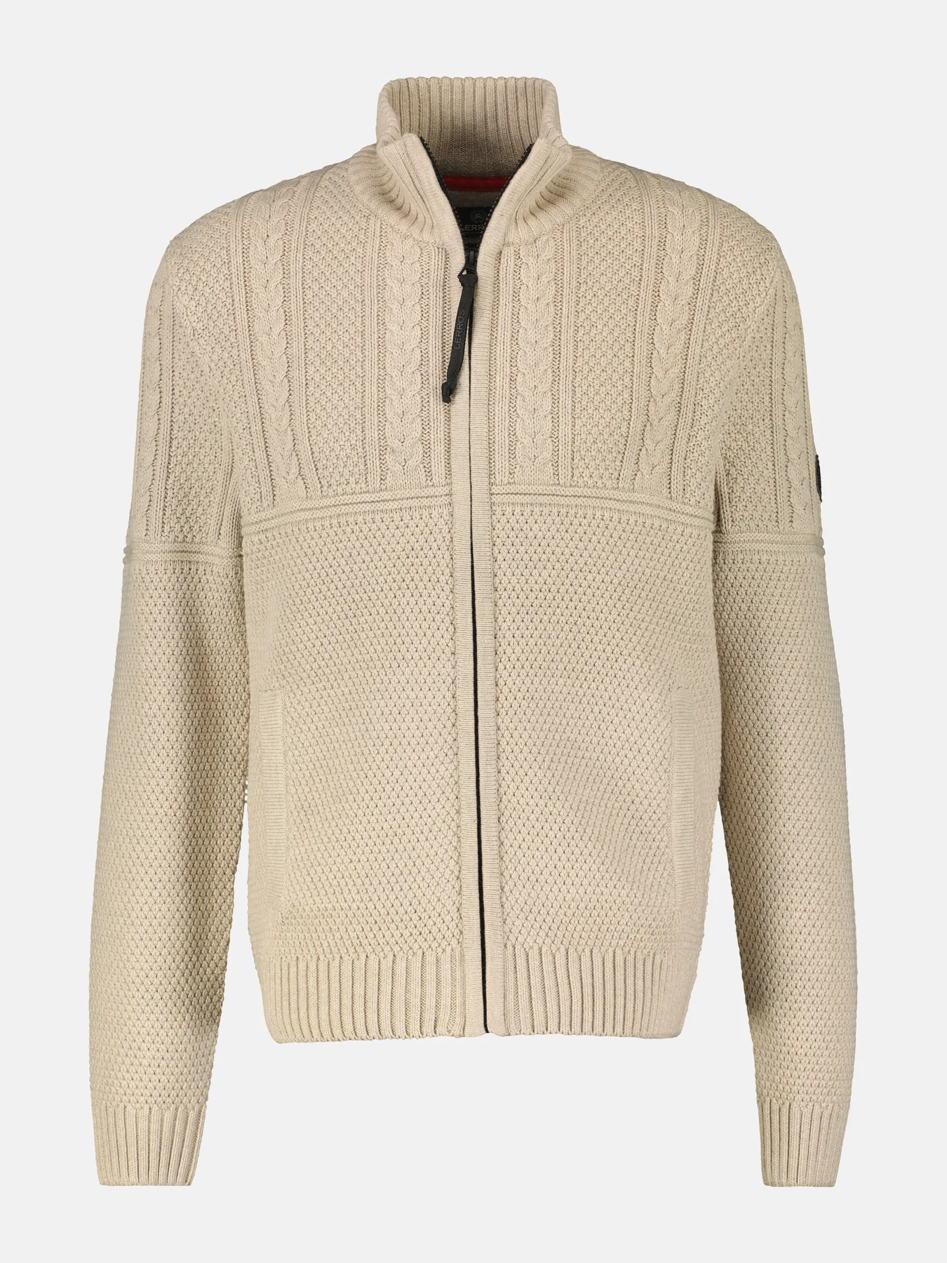 Lerros Patternmix Cardigan - Tender Beige Melange