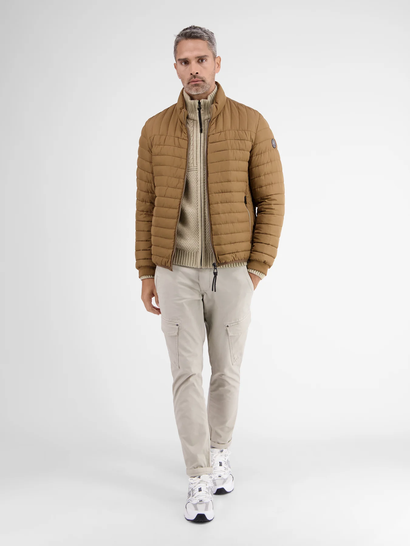 Lerros Patternmix Cardigan - Tender Beige Melange