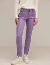 Street One Slim Fit Broek met Coating York - Dusty Lupine Lilac