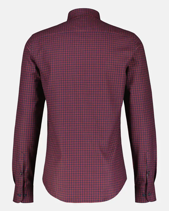 Lerros Button-Under Overhemd met Dobby Structuur - Ruby Red