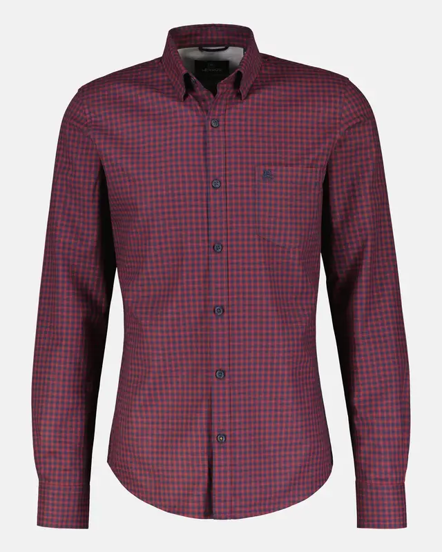 Lerros Button-Under Overhemd met Dobby Structuur - Ruby Red