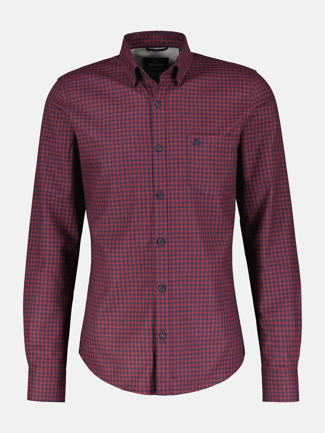 Lerros Button-Under Hemd mit Dobbystruktur- Ruby Red