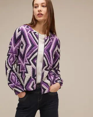 Street One Shirtjacke mit Struktur - Deep Pure Lilac | - Cotton Blues