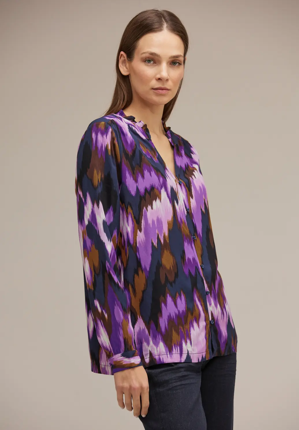 | Lilac One - Pure Print - Blouse Street Blues Deep Cotton Tunic