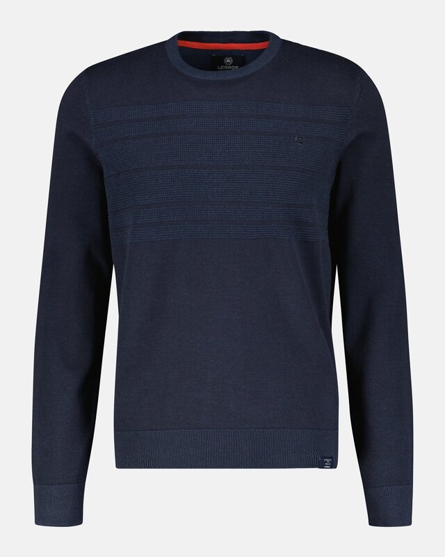 Lerros Sweater with Stripes - Classic Navy
