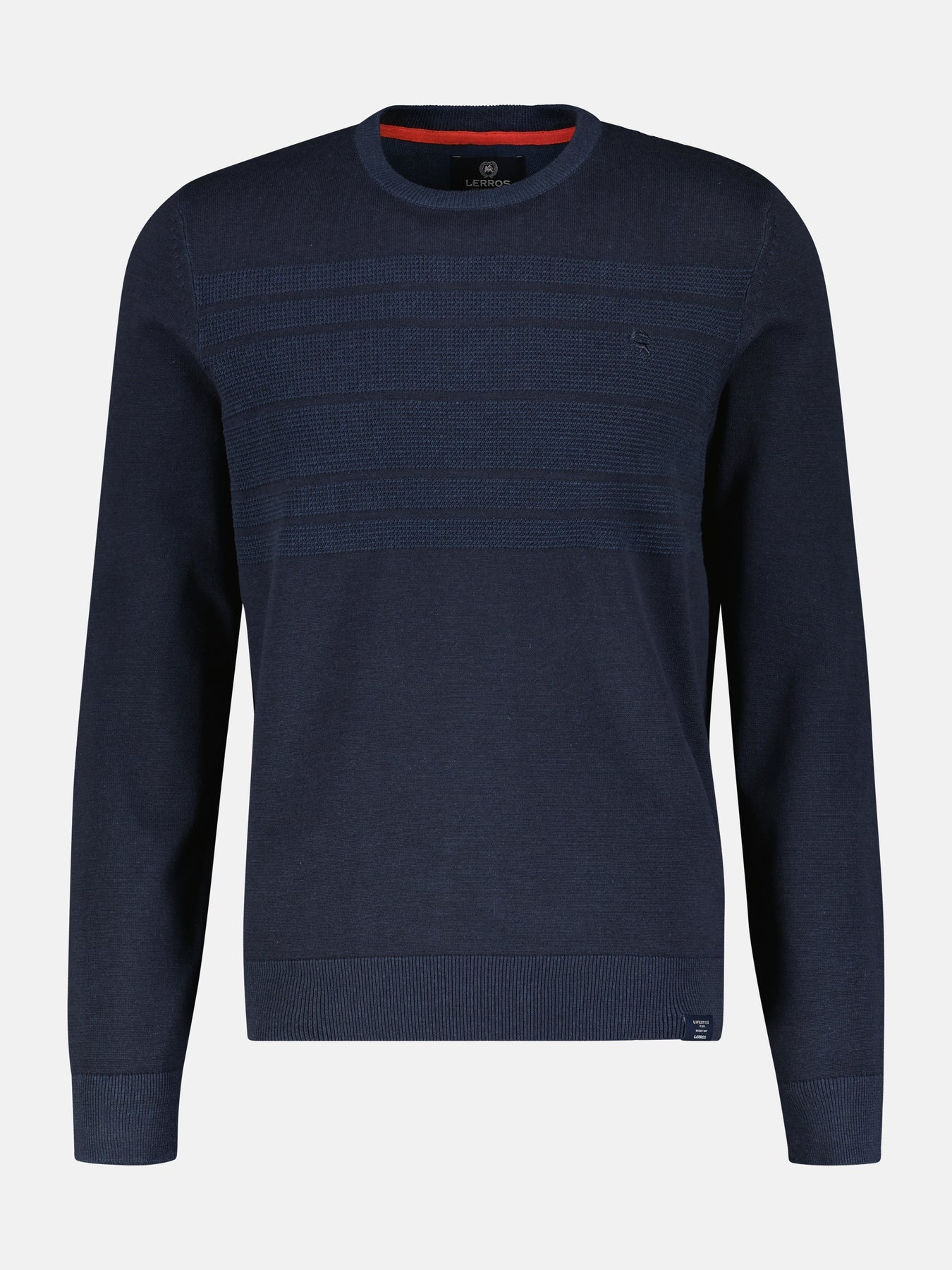 Lerros Sweater with Stripes - Classic Navy