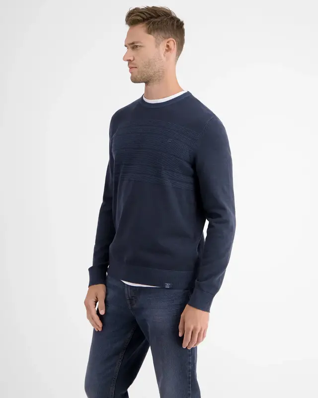 Lerros Strickpullover mit Streifen - Classic Navy