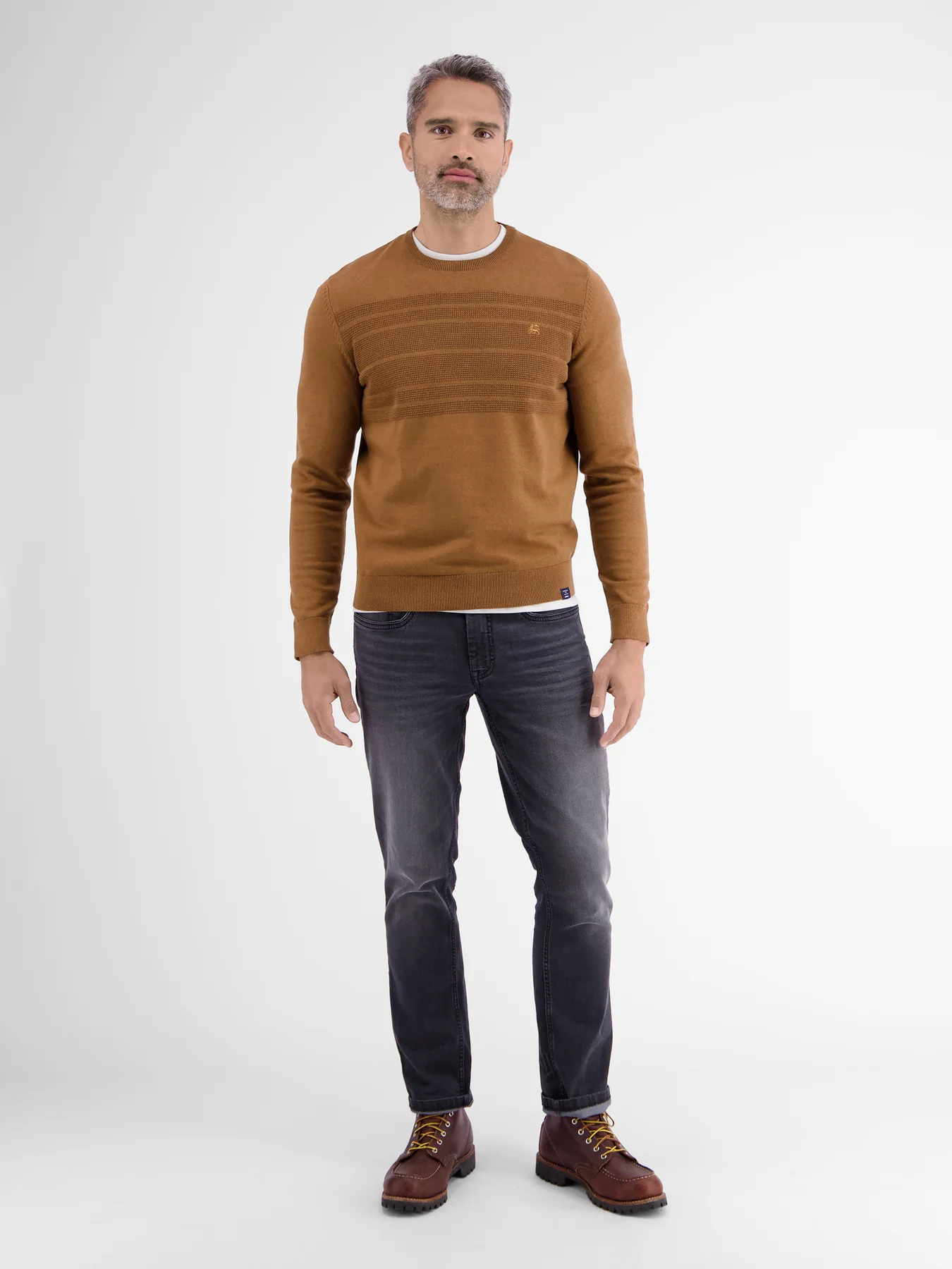 Lerros Sweater with Stripes - Hazel Brown