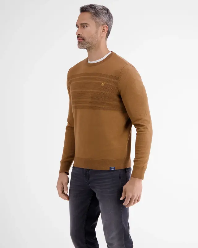 Lerros Sweater with Stripes - Hazel Brown