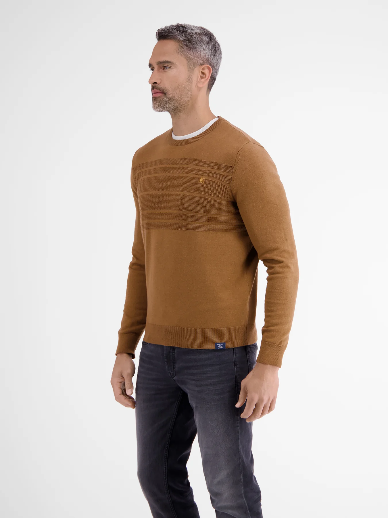 Lerros Sweater with Stripes - Hazel Brown