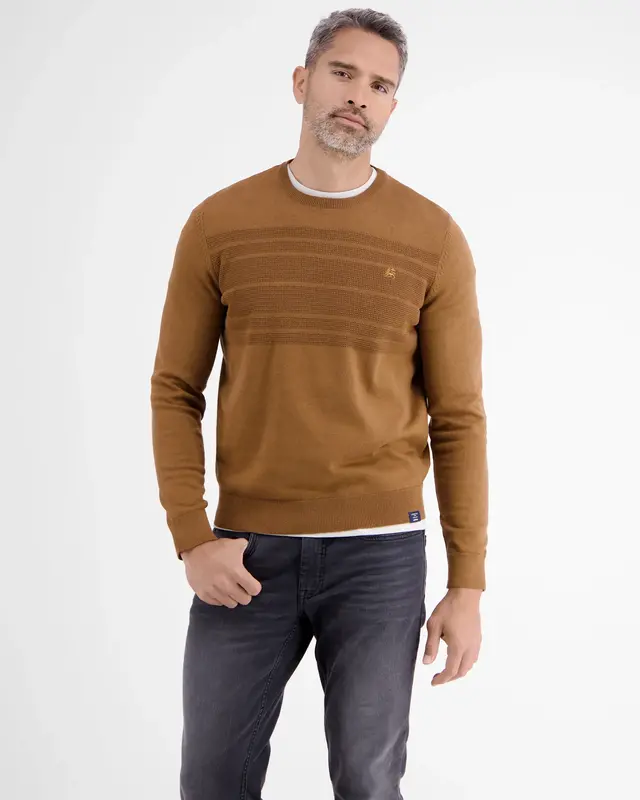 Lerros Sweater with Stripes - Hazel Brown