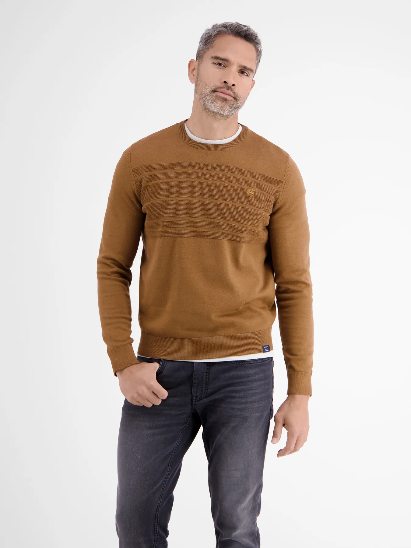 Lerros Sweater with Stripes - Hazel Brown
