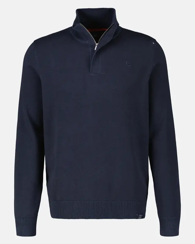 Lerros Strickpullover im Troyer Design - Classic Navy