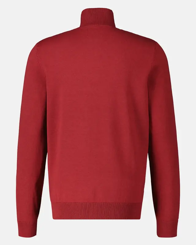 Lerros Strickpullover im Troyer Design - Ruby Red