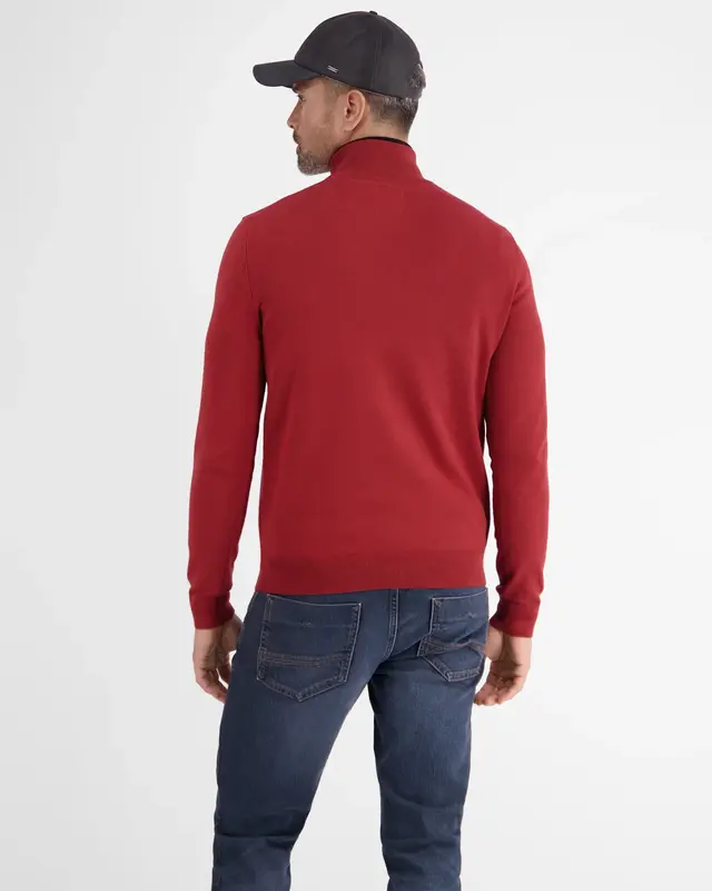 Lerros Knit Jumper in Troyer Design - Ruby Red