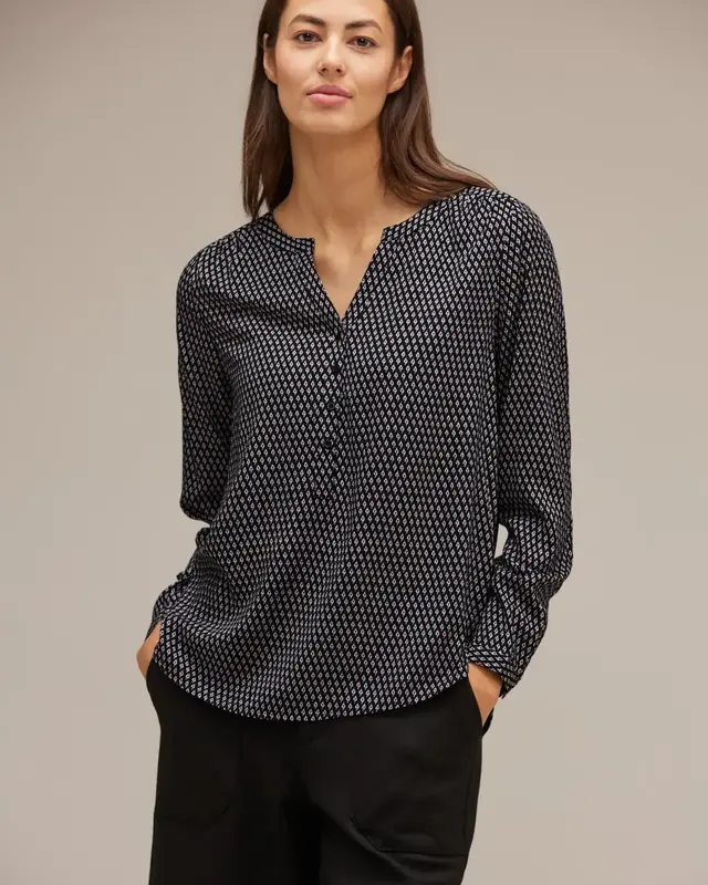 Street One Blouse met Print Bamika - Black