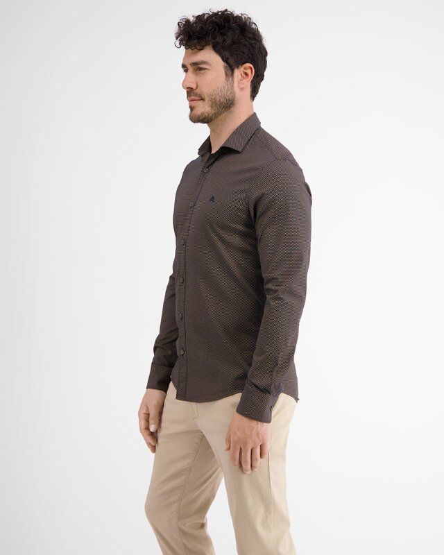 Lerros Lange Mouwen Overhemd AOP Print - Classic Navy