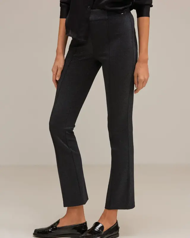 Street One Skinny Fit Bootcut Pants with Glitter Hope - Black