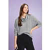 Sweater with Waterfall Collar - Medium Grey