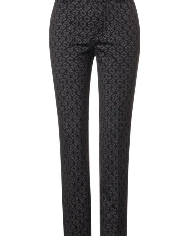 Street One Casual Fit Chino Pants - Anthracite Melange