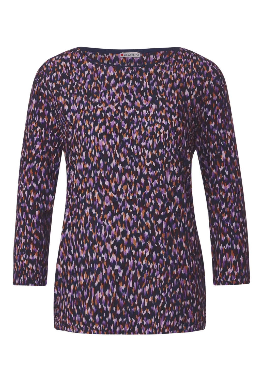 Street One Shirt with Minimal Print Evi - Atlantic Blue