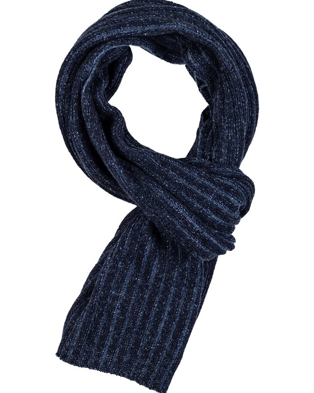 Giordano Scarf with Wool and Silk - Blue Melange
