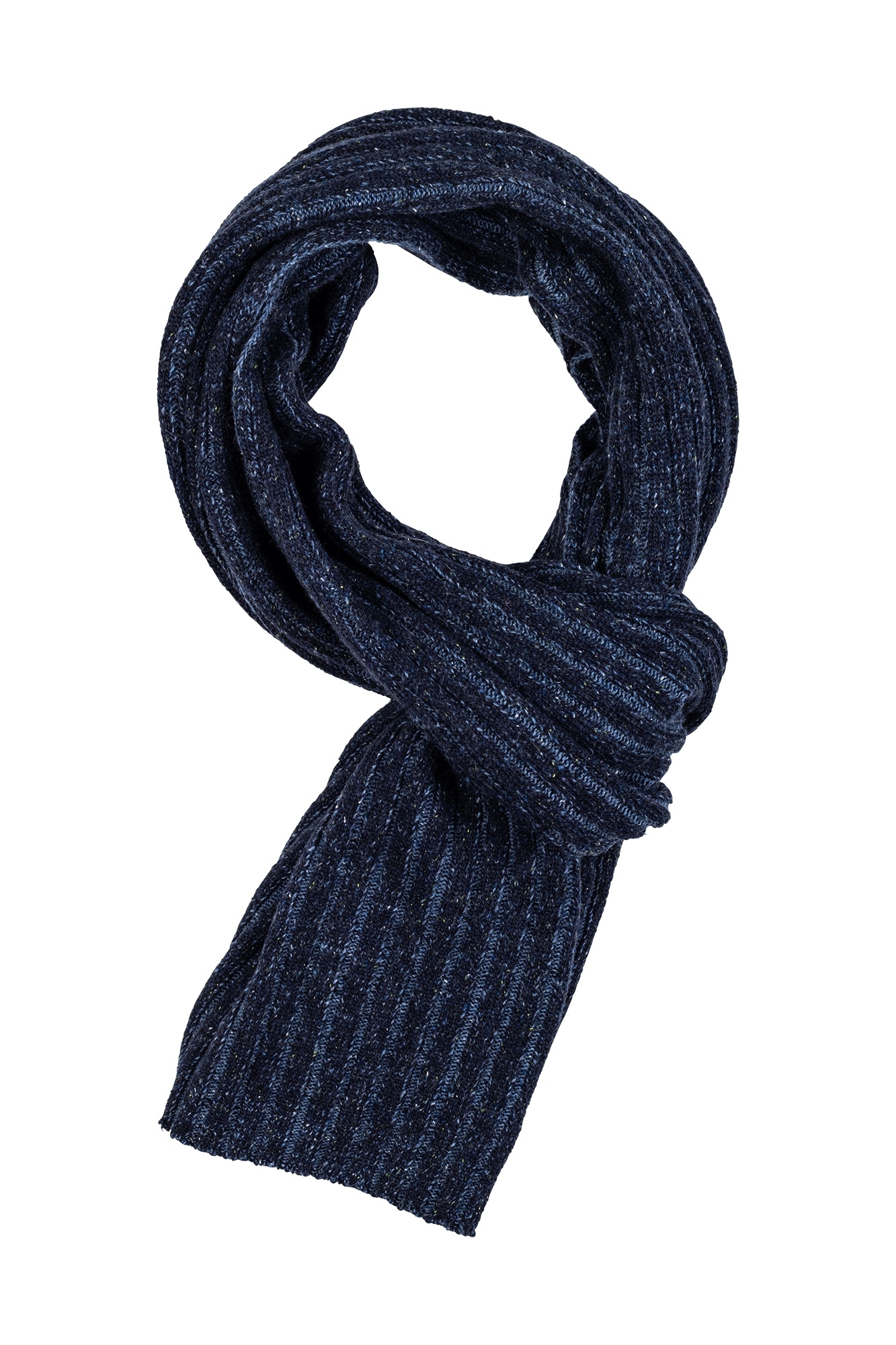 Giordano Scarf with Wool and Silk - Blue Melange