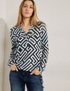 Cecil Cosy Tunikashirt mit Print - Black Melange