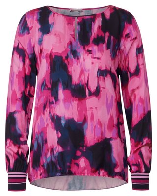 Street One Tunic Blouse with Print - Bright Cozy Pink | - Cotton Blues