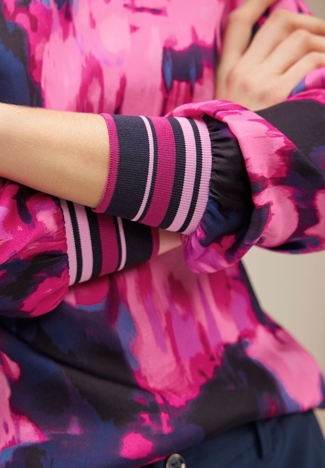 Street One Shirt in Materialmix - Bright Cozy Pink | - Cotton Blues | Modeschals