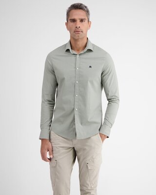 Lerros Poplin Overhemd met Stippenprint - Soft Stone