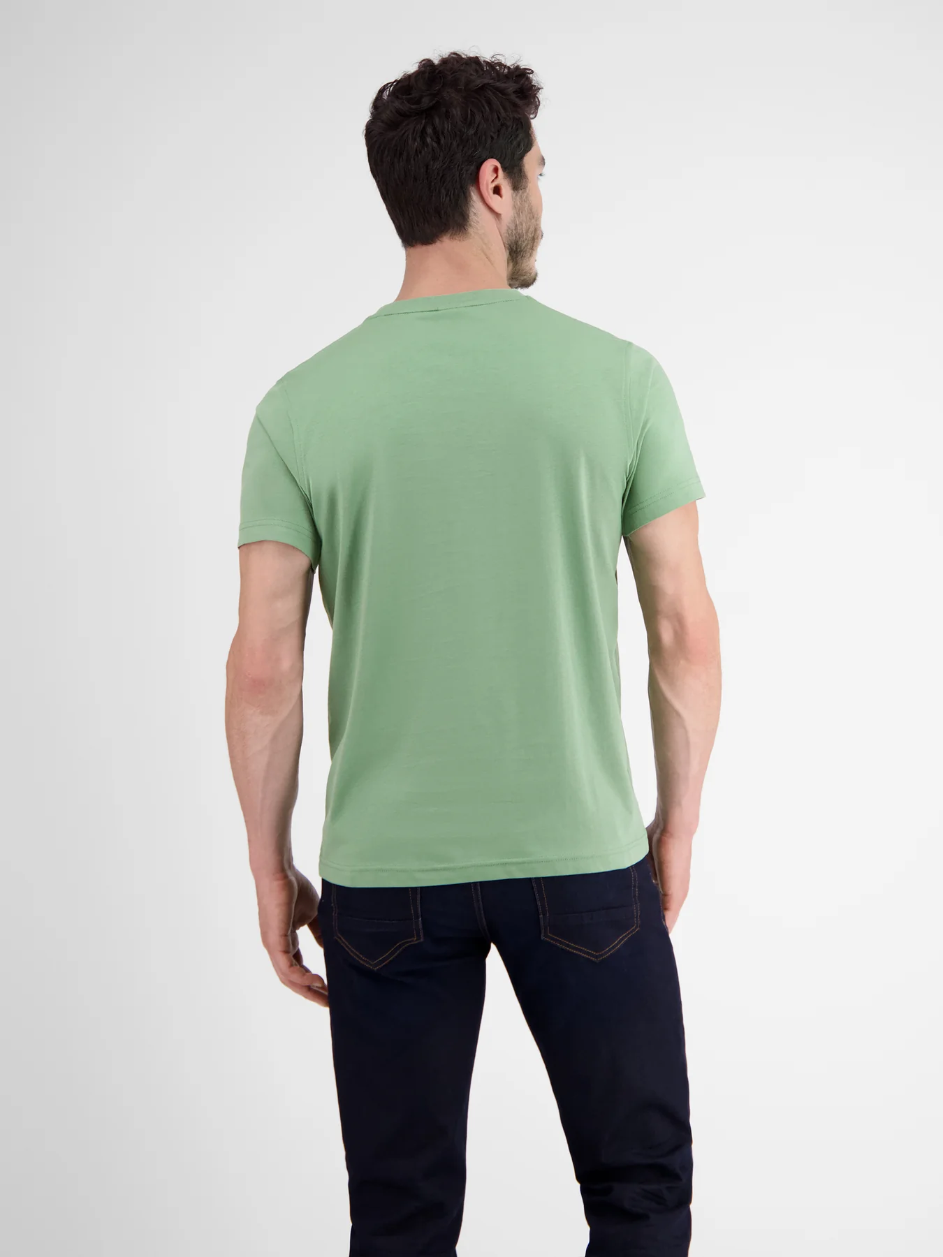Lerros T-Shirt with Round Neckline - Sage Green