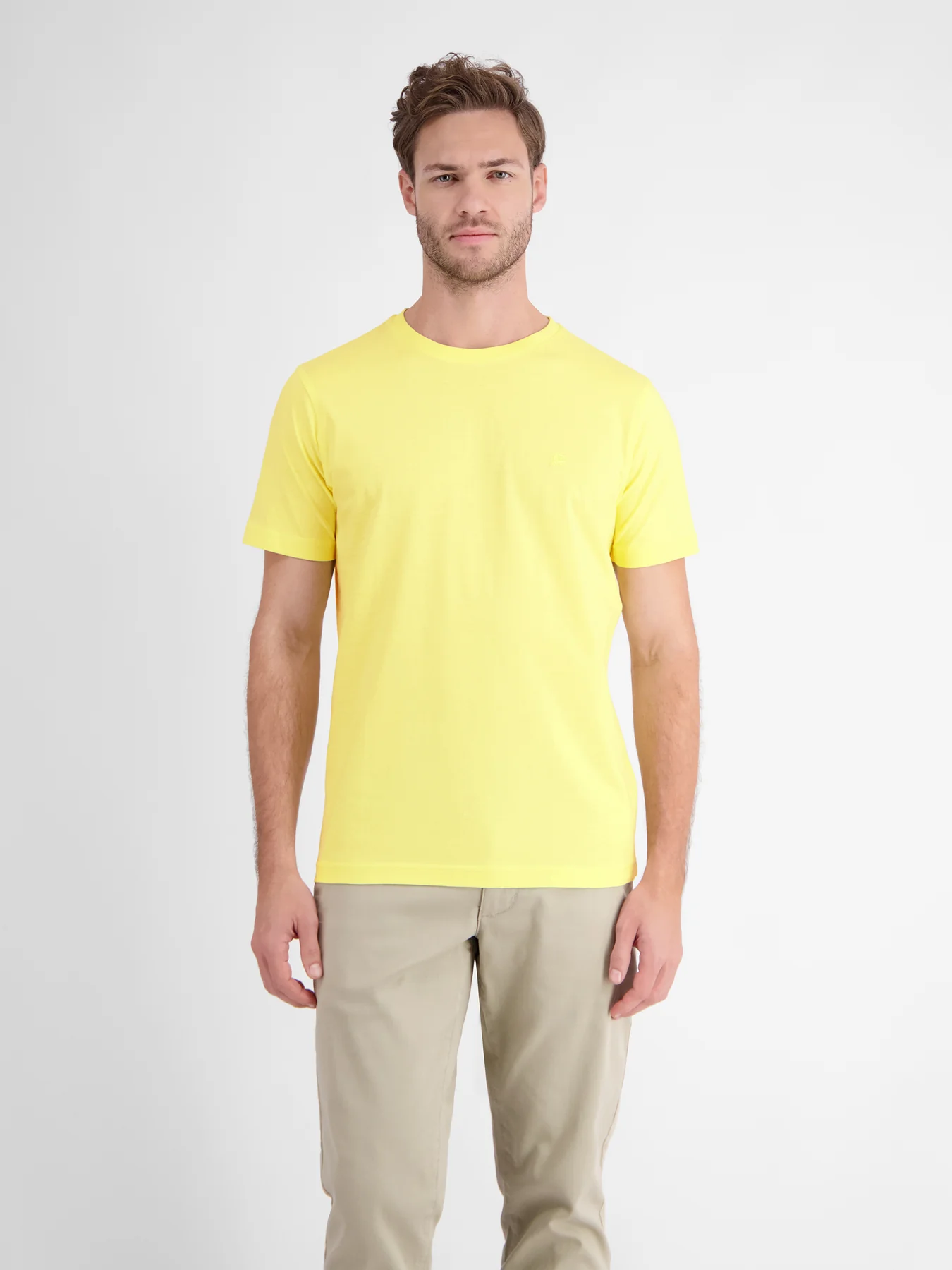 Lerros T-Shirt with Round Neckline - Pure Lemon