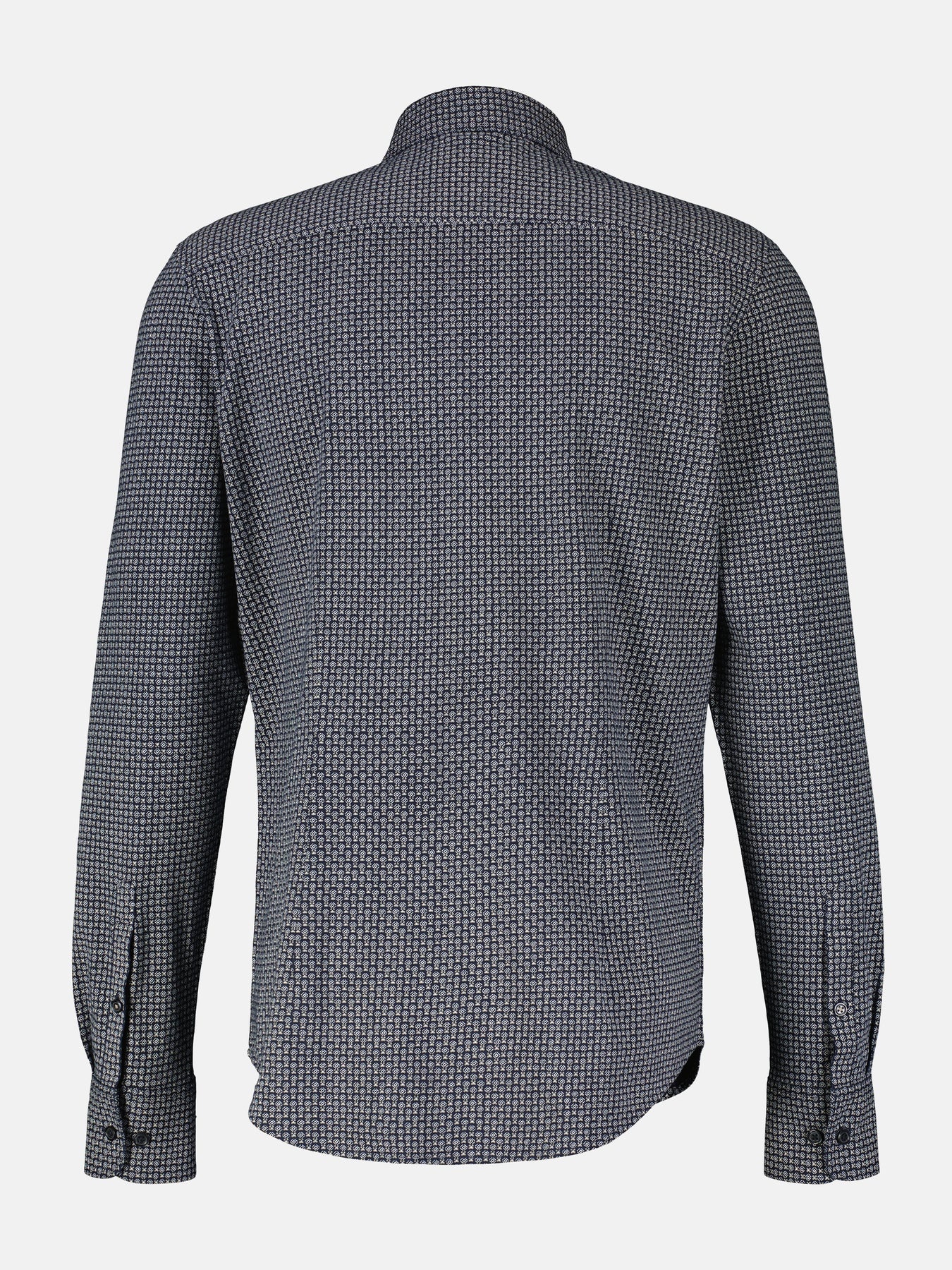 Lerros Jersey Langarm AOP Mini Print Hemd - Classic Navy